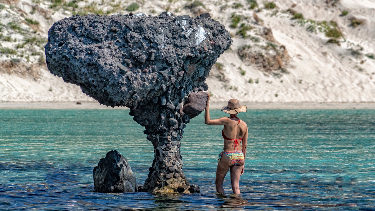 The Mushroom monument at Balandra Bay