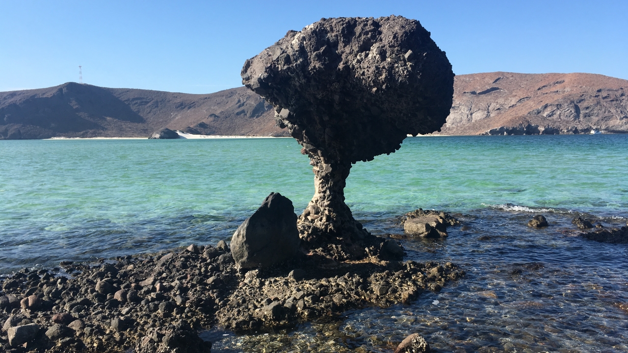 Balandra's Iconic Mushroom rock formation