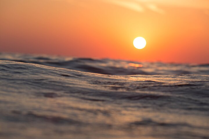 Sun setting over the ocean