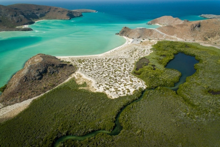 Balandra Bay, Beach and Mangroves - view from above