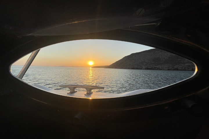 Sunset view from the boat's window