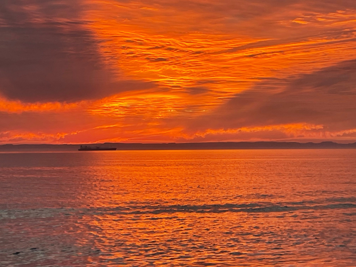 Sunset at La Paz Bay returning from Balandra Bay